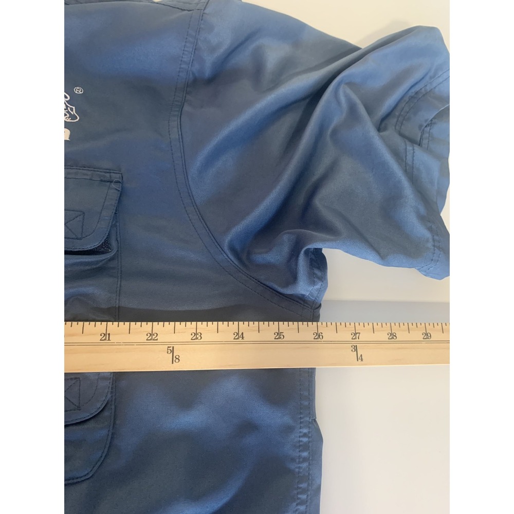 Okuma Large High Performance Fishing Utility Shirt Blue Vented Relaxed Pockets - Picture 7 of 9